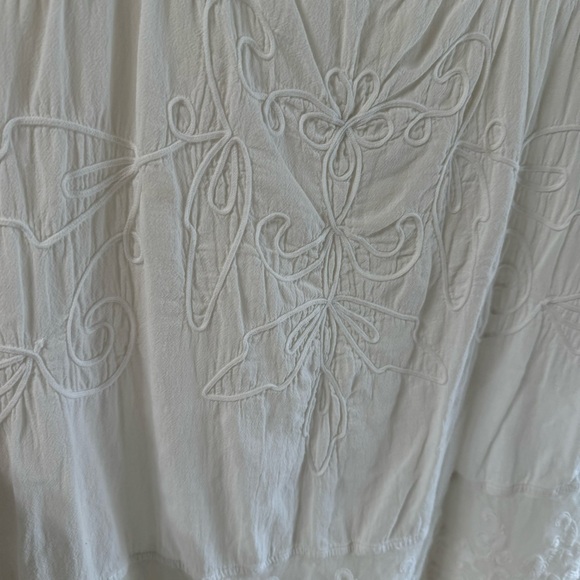 Getty Zueger 100% Cotton White Embroidered Lace Detail Tunic - Picture 8 of 11